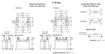 Mechanical Drawing - Panasonic Industrial Devices HE Power Relays