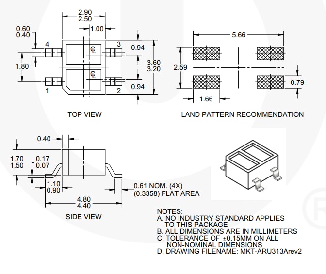 onsemi / Fairchild QRE1113 Miniature Reflective Object Sensors