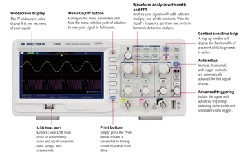 B&K Precision 2190E 100MHz Digital Storage Oscilloscope