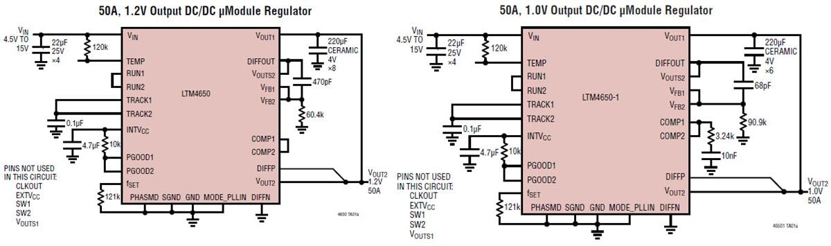 Application Circuit Diagram - Analog Devices Inc. LTM4650/1 DC/DC μModule® Regulators