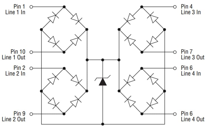 Application Circuit Diagram - Bourns CDDFN10-2574N TVS Diode Array