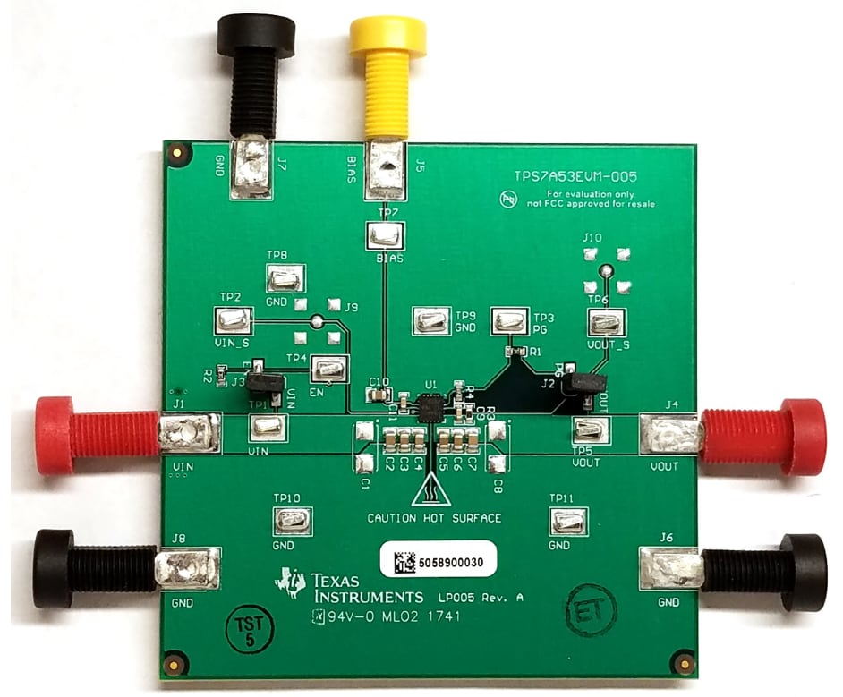 Schematic - Texas Instruments TPS7A53EVM-005 Evaluation Module