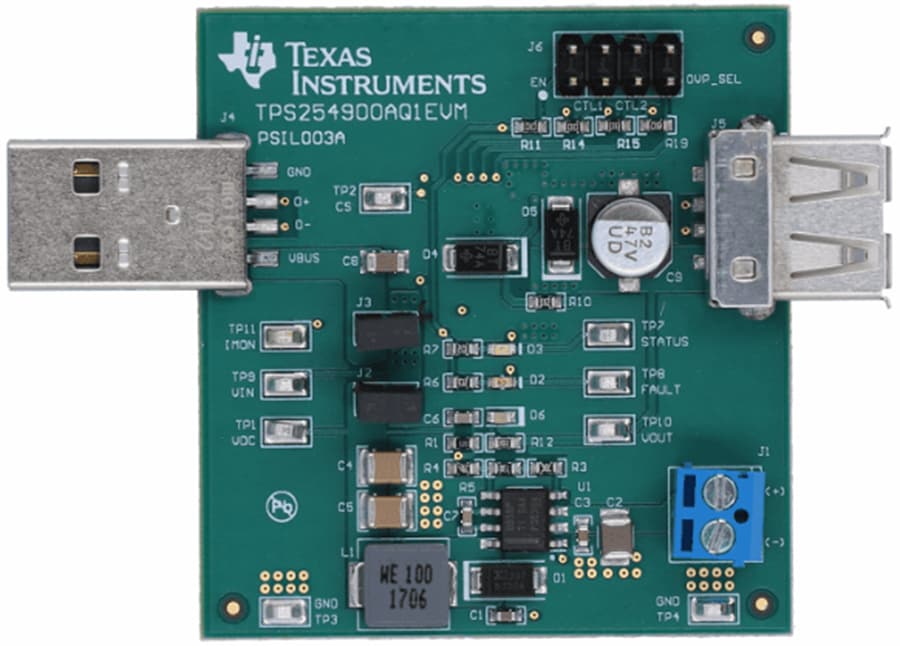 Mechanical Drawing - Texas Instruments TPS254900AQ1EVM Evaluation Module (EVM)