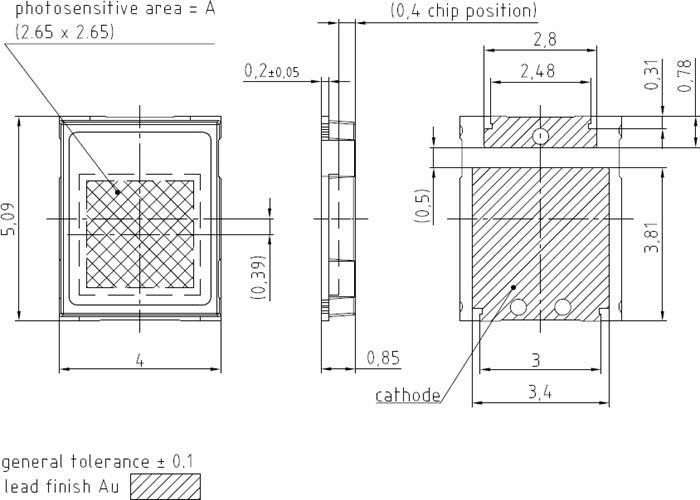 Mechanical Drawing - ams OSRAM Silicon 22xx PIN Photodiodes