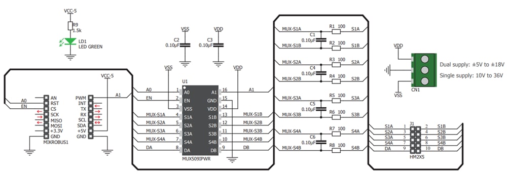 Schematic - Mikroe MUX click (MIKROE-3247)