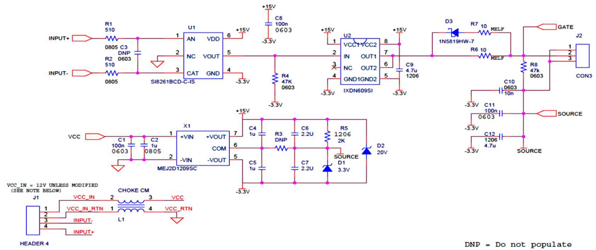 Schematic - Wolfspeed CGD15SG00D2 Gate Driver Board