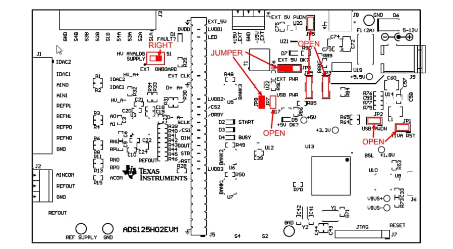 Schematic - Texas Instruments ADS125H02EVM Evaluation Module Kit