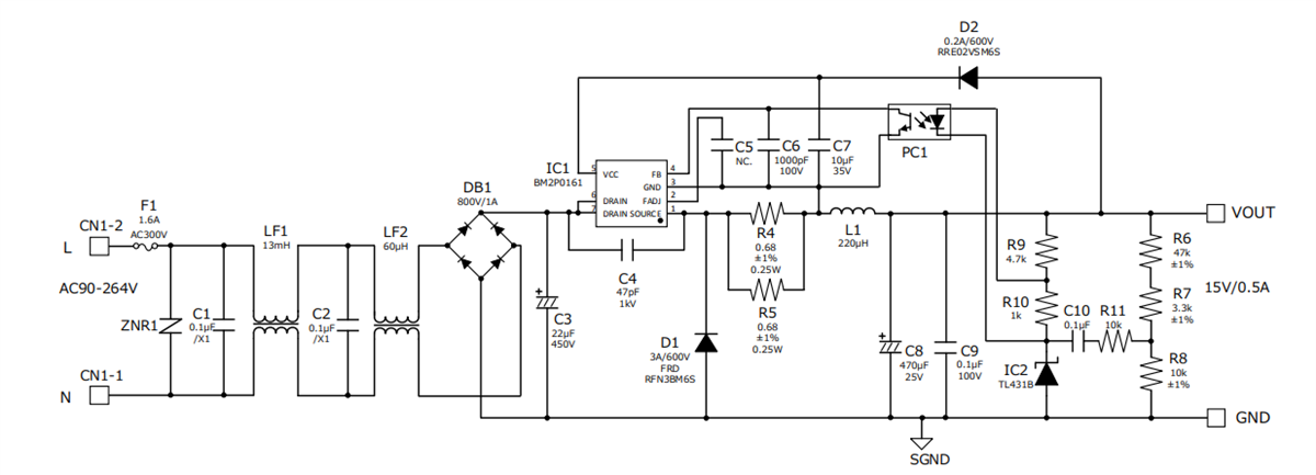 Schematic - ROHM Semiconductor BM2P0161 Reference Boards