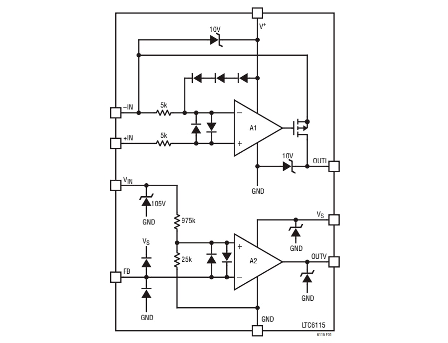 Block Diagram - Analog Devices Inc. LTC6115 High Side Current & Voltage Sense