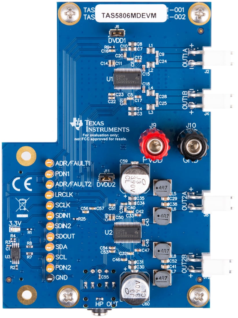 Texas Instruments TAS5806MDEVM Amplifier Evaluation Module (EVM)