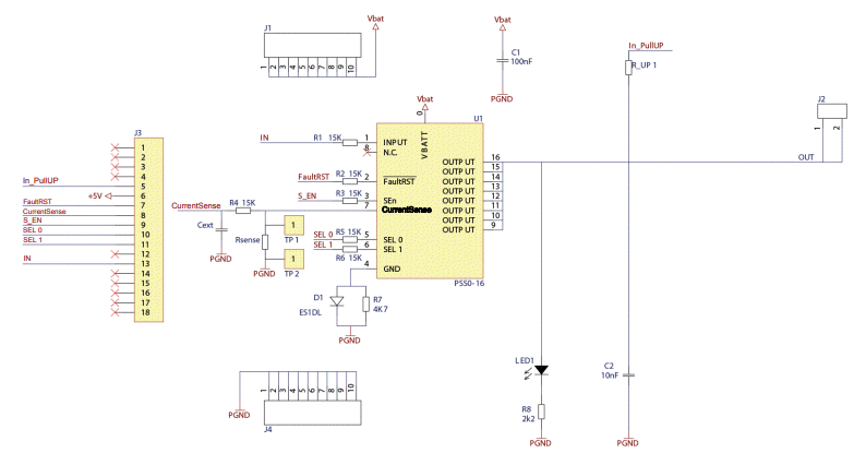 Schematic - STMicroelectronics VN7E010AJ Evaluation Board