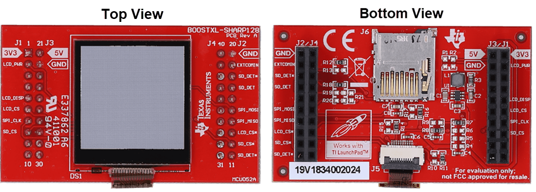 Mechanical Drawing - Texas Instruments BOOSTXL-SHARP128 BoosterPack Plug-in Module