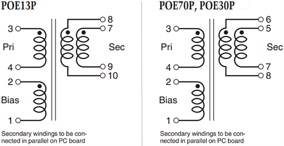Schematic - Coilcraft PoExxP Flyback Transformers
