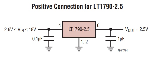 Application Circuit Diagram - Analog Devices Inc. LT1790 Micropower SOT-23 Low Dropout References