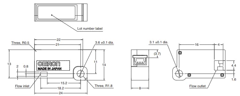 Schematic - Omron Electronics D6F-V MEMS Flow Sensor