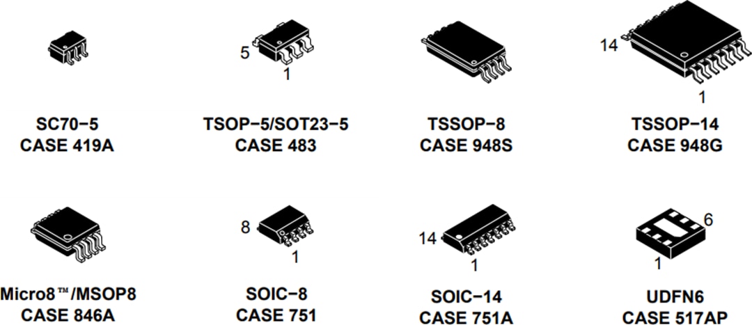 Mechanical Drawing - onsemi NCx2008x Operational Amplifiers