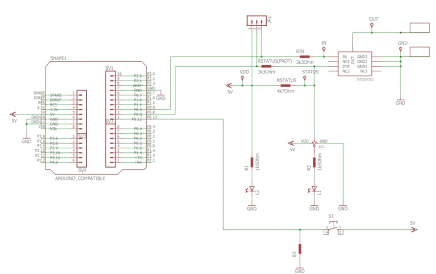 Schematic - Infineon Technologies BTS3125EJ Demonstration Board