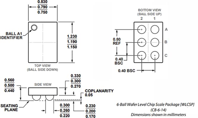 Mechanical Drawing - Analog Devices Inc. ADL5506 RF Detectors