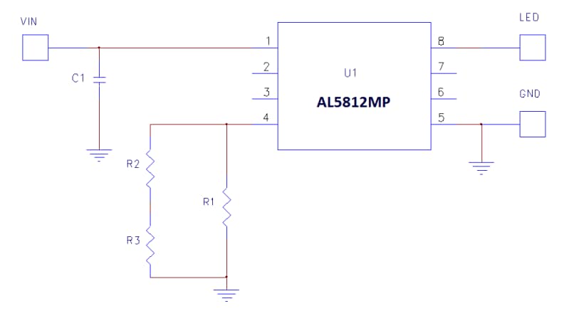 Schematic - Diodes Incorporated AL5812EV2 Evaluation Board