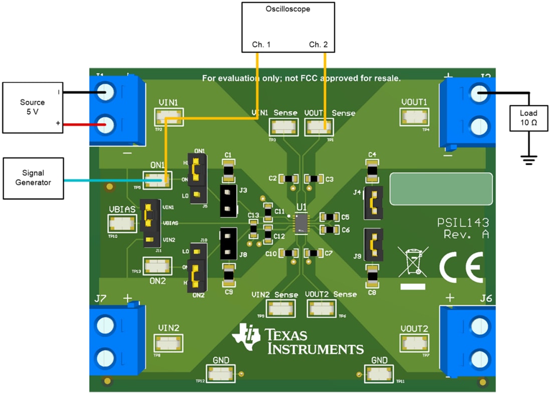 Mechanical Drawing - Texas Instruments TPS22976AEVM Load Switch Evaluation Module (EVM)