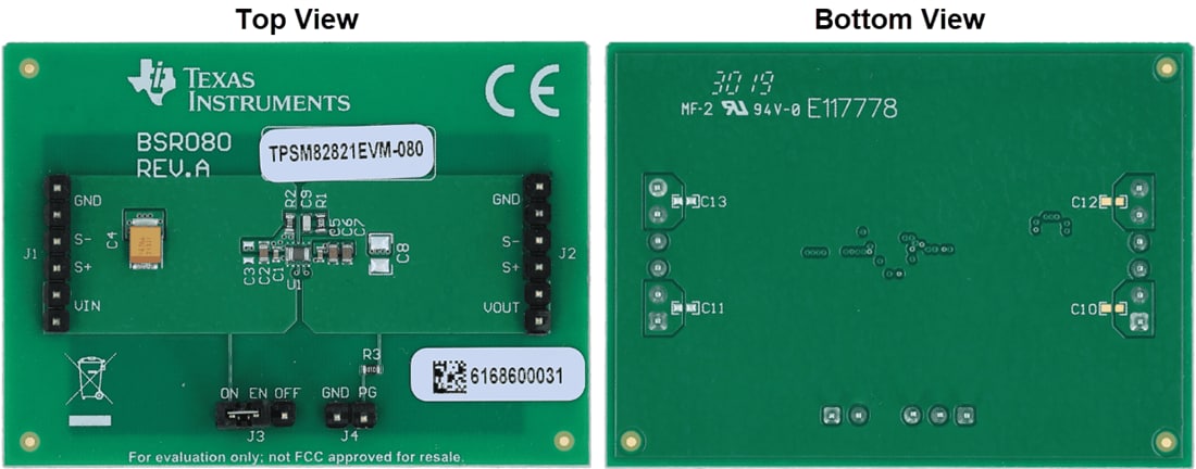 Mechanical Drawing - Texas Instruments TPSM8282xEVM-080 Power Module EVMs
