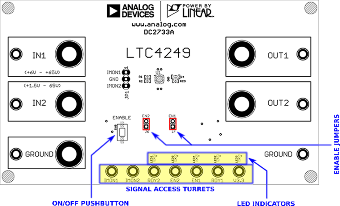Mechanical Drawing - Analog Devices Inc. DC2733A Demo System for the LTC4249