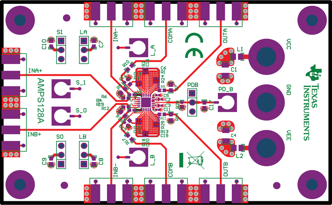 Mechanical Drawing - Texas Instruments OPA3S2859RTWEVM Amplifier Evaluation Module