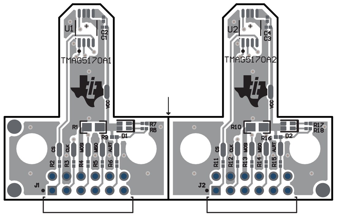 Mechanical Drawing - Texas Instruments TMAG5170UEVM 3D Hall-Effect Sensor EVM
