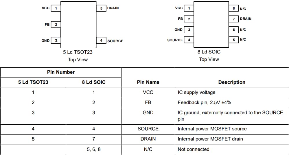 Mechanical Drawing - Renesas Electronics RAA223012 700V Non-Isolated AC-DC Buck Regulator