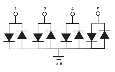 Block Diagram - Littelfuse SP33R6 0.2pF, 12KV TVS Diode Arrays