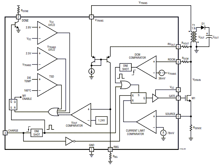 Block Diagram - Analog Devices Inc. LT3750A Capacitor Charger Controllers