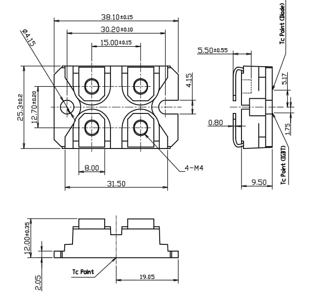 Mechanical Drawing - SanRex GSA IGBT Modules