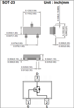 Mechanical Drawing - PANJIT 60V P-Channel Enhancement Mode MOSFETs