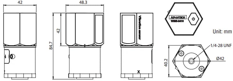 Mechanical Drawing - Advantech WISE-2410SK-NA Starter Kit