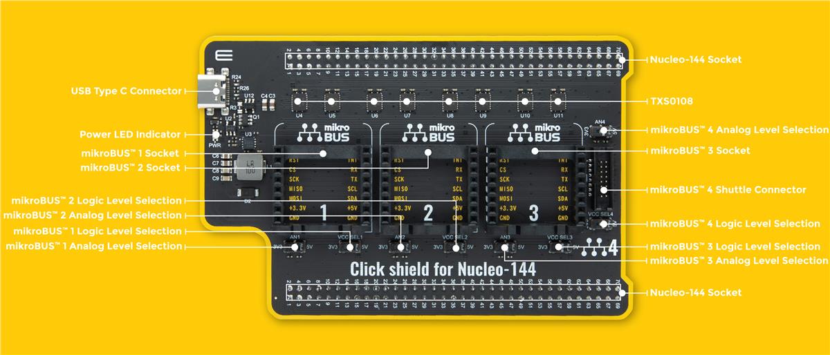 Mikroe Click Shield for Nucleo-144