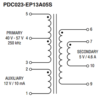 Schematic - Bourns PDC DC/DC Pulse Transformers