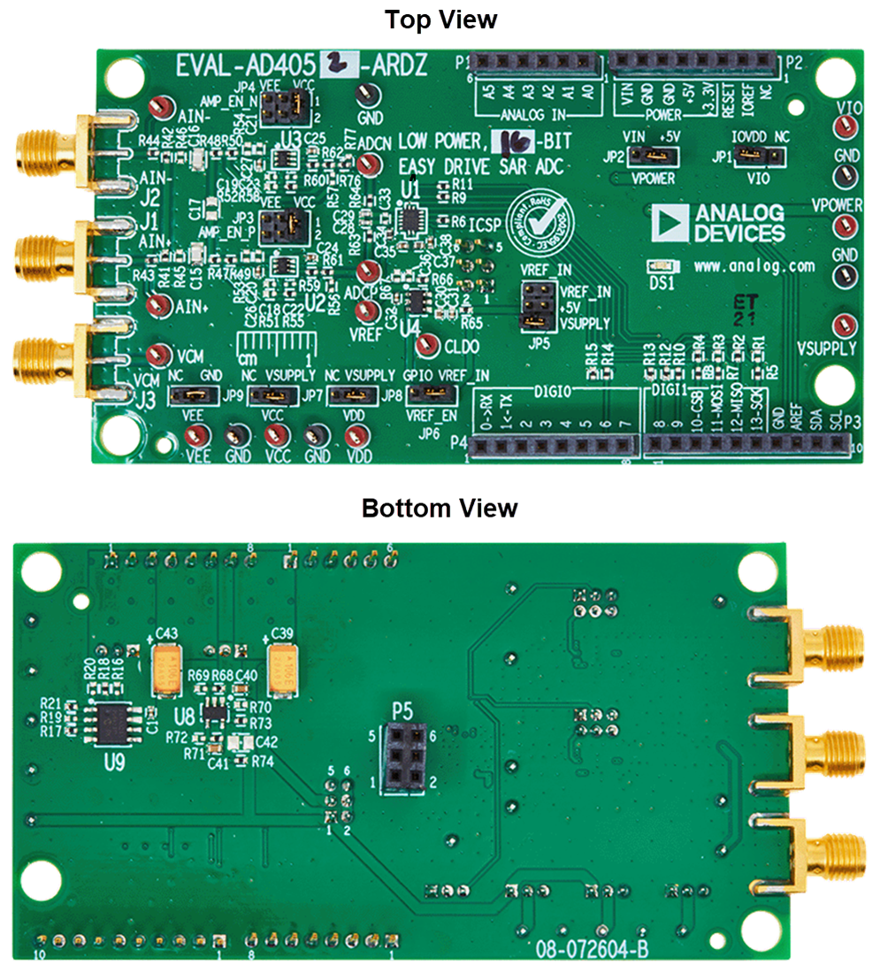 Mechanical Drawing - Analog Devices Inc. EVAL-AD4052-ARDZ Evaluation Board for AD4052