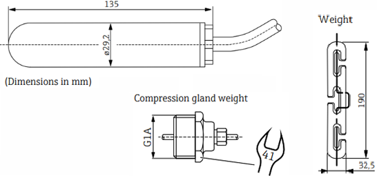 Mechanical Drawing - Endress+Hauser Liquifloat FTS20 Point Level Switches