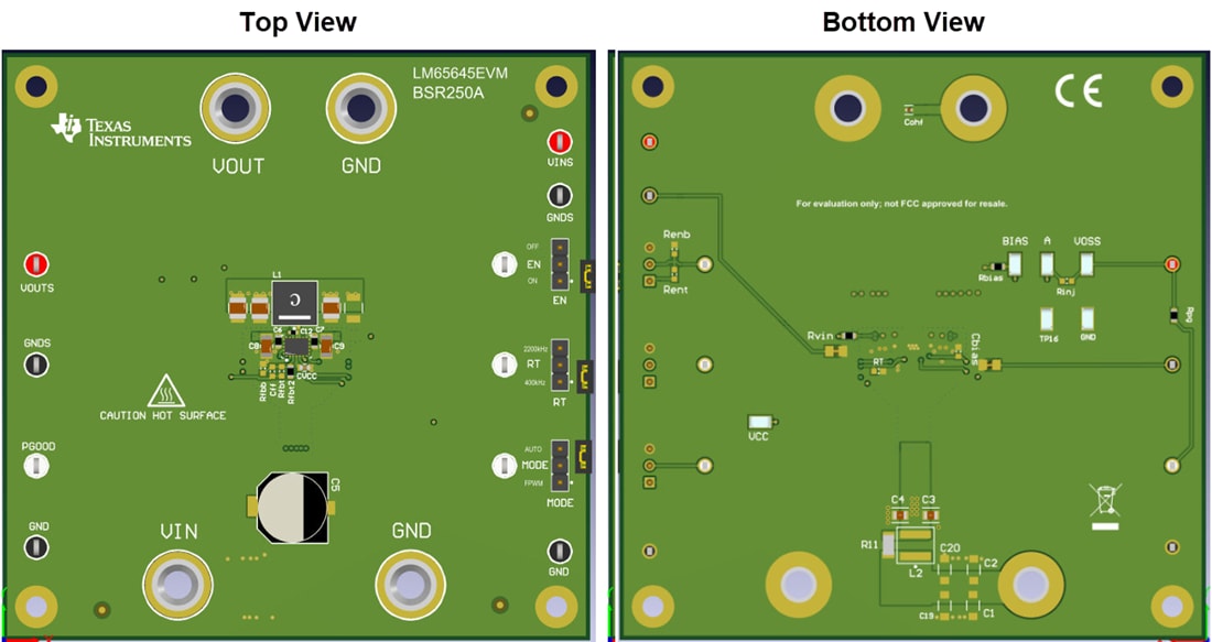 Mechanical Drawing - Texas Instruments LM65645EVM Evaluation Module (EVM)