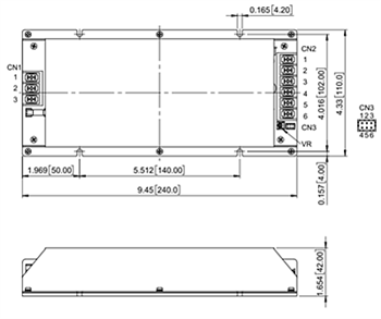 Mechanical Drawing - Cincon PDF700S 700W AC/DC Power Supplies with PFC