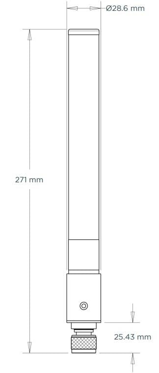 Mechanical Drawing - TE Connectivity L000659-02 Wi-Fi® 6E Tri-Band Antenna