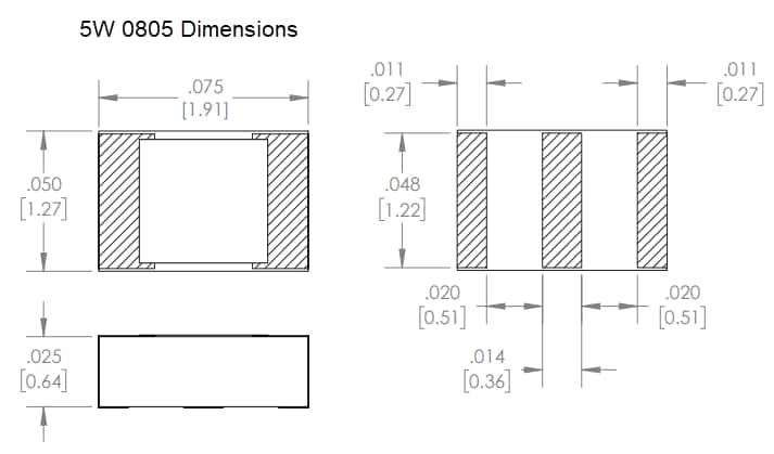 Mechanical Drawing - Vishay / Barry Industries RY Chip Resistors