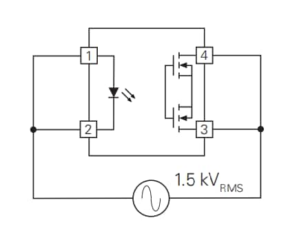 Application Circuit Diagram - IXYS CPC1056N  75mA Normally Open Relays