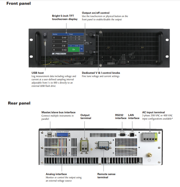 Chart - B&K Precision HPS High-Power Programmable DC Power Supplies