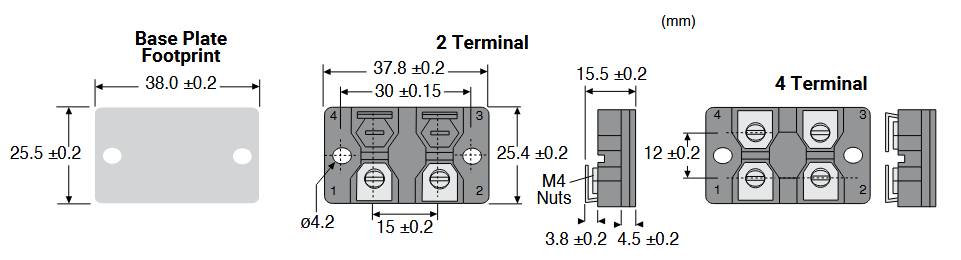 Mechanical Drawing - Ohmite TFSO Thick-Film Power Resistors