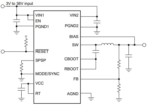 Schematic - Texas Instruments LM614xT-Q1 Automotive Buck Converters