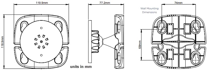 Mechanical Drawing - Taoglas MB.99X.A/MB.99X.W Multi-Mount Brackets
