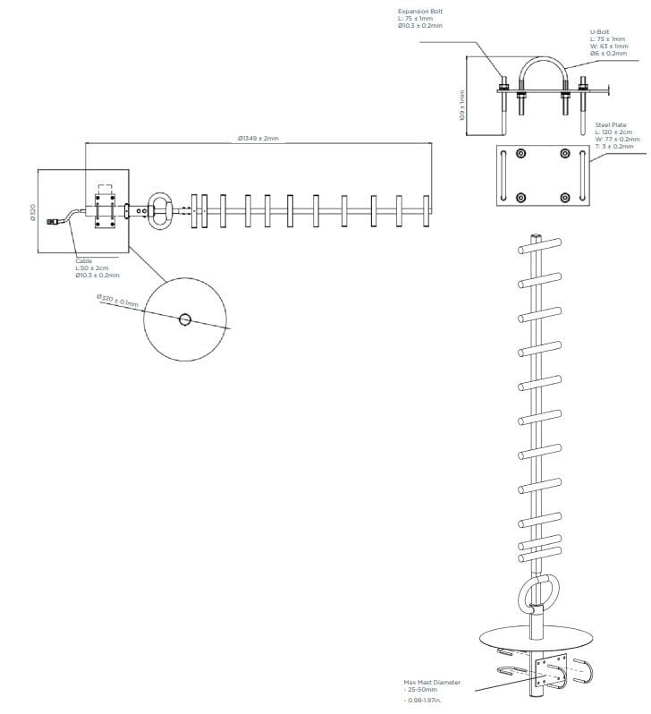 Mechanical Drawing - TE Connectivity Infrastructure Antennas