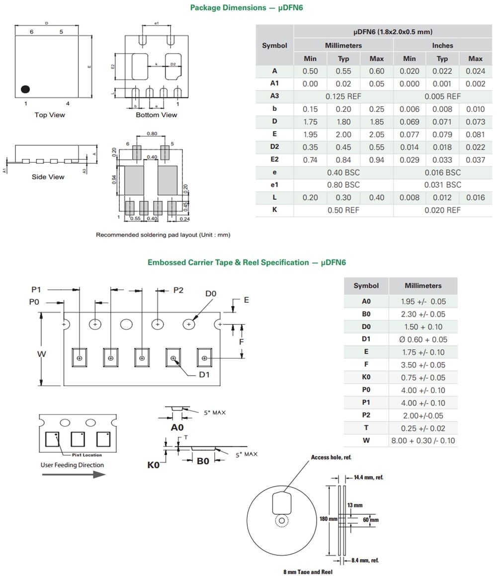 Mechanical Drawing - Littelfuse SC1230-01UTG TVS Diode
