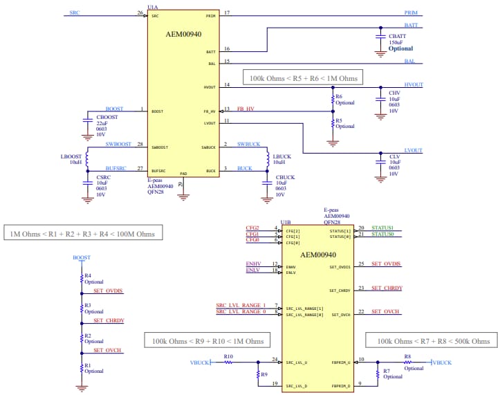 Schematic - e-peas AEM0094x Ambient Energy Management ICs